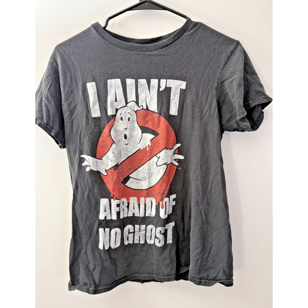 Vintage Retro Ghostbusters T-shirt Black Adult Small I Ain't Afraid of no Ghost